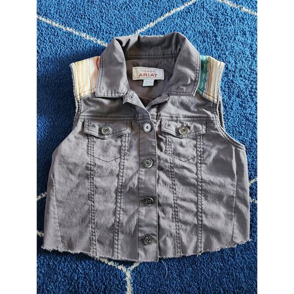 Ariat Women's Cut Off Denim Vest - Xs - Picture 1 of 6